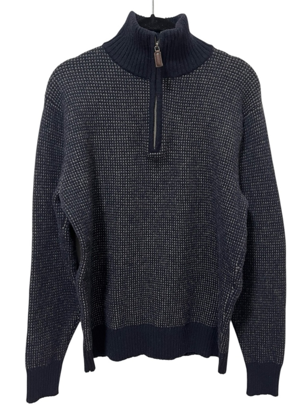 J.Crew Navy Lambswool Quarter-Zip Pullover Sweater M